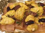 Mahi mahi with marinated artichoke hearts