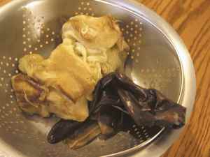 Fully squeezed out eggplant