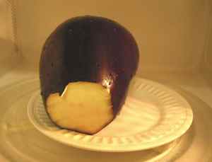 whole eggplant before microwaving for baba ghanouj
