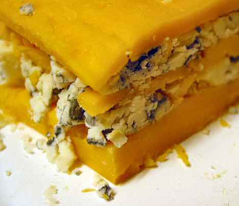 Faux Huntsman cheese is harder to layer neatly than you'd think