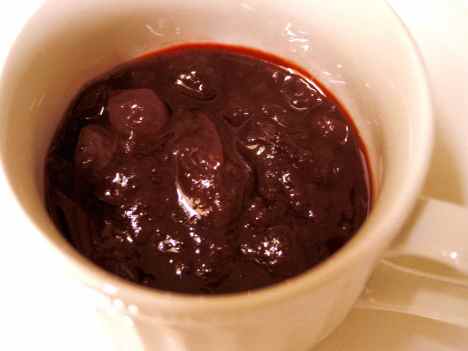 Cranberry sauce in the microwave