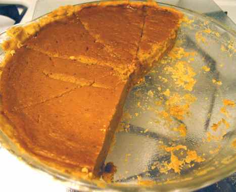 Pumpkin pie in the microwave
