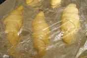 Croissants after rising