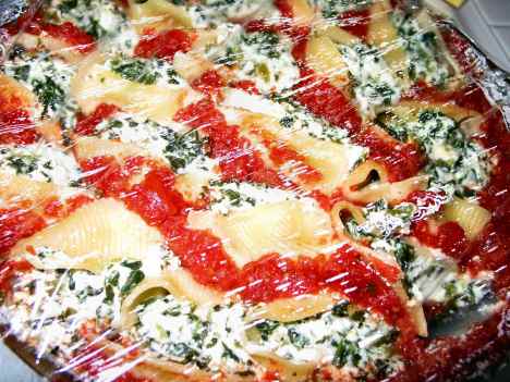 Stuffed shells in the microwave