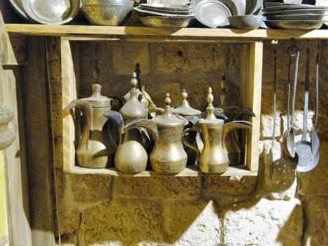 Toucan-beaked finjanim (coffee pots) from the Ethnographic and Folklore Museum in Akko, Israel