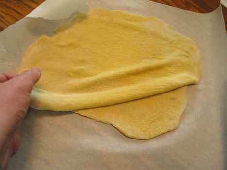 stretching the pasta