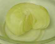 Microwave-steamed onion, ready to cool and separate the layers