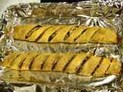 Rugelach rolls Rugelach rolls slashed, baked and ready to be cut apart