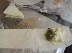 folding fillo triangles-step 1