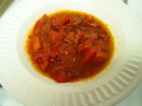 The tomatoes break down a little in the microwave