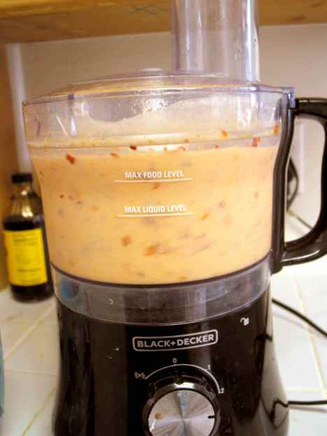 blending the frozen nectarines