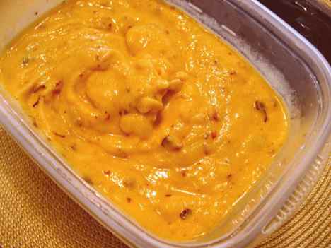 Nectarine sorbet, ready to freeze