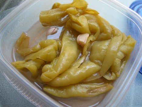 Microwave Hungarian pickled peppers