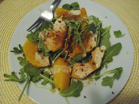 Butternut squash salad with tehina