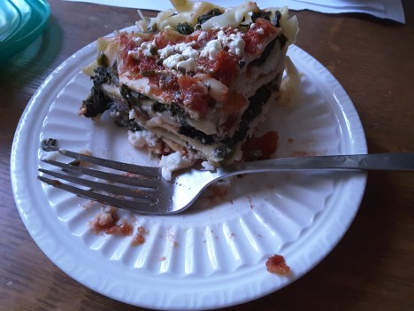 spinach lasagne slice